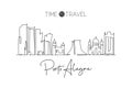 One continuous line drawing of Porto Alegre city skyline, Brazil. Beautiful landmark. World landscape tourism and travel vacation Royalty Free Stock Photo