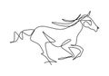 One continuous line drawing of retro old classic wooden horse doll. Line art. doodle. Vintage kids toy item concept single line Royalty Free Stock Photo