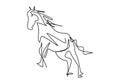 One continuous line drawing of retro old classic wooden horse doll. Line art. doodle. Vintage kids toy item concept single line