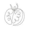 One continuous line drawing tomato. Fresh slice healthy organic vegetable concept for veggie garden icon. Modern Royalty Free Stock Photo