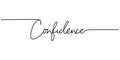 One continuous line drawing typography line art of confidence word writing isolated on white background Royalty Free Stock Photo