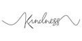 One continuous line drawing typography line art of kindness word writing isolated on white background Royalty Free Stock Photo