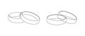 One continuous line drawing of Wedding rings. Romantic elegance concept and icon proposal engagement and love marriage