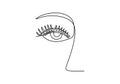 One continuous line drawing of woman eye minimalistic linear sketch. Nature cosmetics. Keen eye with full of meaning. Expressing Royalty Free Stock Photo