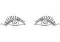 One continuous line drawing of woman eyes minimalistic linear sketch. Nature cosmetics. Keen eyes with full of meaning. Expressing Royalty Free Stock Photo