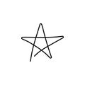 One continuous line drawing of yellow star on white background. EPS10 vector illustration for banner, web, design Royalty Free Stock Photo