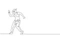 One continuous line drawing of young sporty break dancer woman show hip hop dance style in the street. Urban lifestyle sport Royalty Free Stock Photo