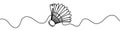 One continuous line illustration of a badminton shuttlecock. Line art of badminton shuttlecock Royalty Free Stock Photo