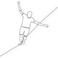 One continuous line man walking a tightrope