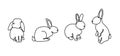 One continuous single drawn line art doodle Easter, hare, rabbit one line. Vector illustration. Easter bunnies for Easter holidays