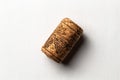 One cork stopper for wine bottle over white background Royalty Free Stock Photo