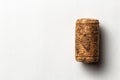 One cork stopper for wine bottle over white background Royalty Free Stock Photo