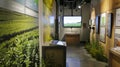 In one corner of the gallery a small exhibit showcases the various types of biofuels used to power the space. Large