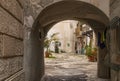 One of the courtyards in the old town of Monopoli Royalty Free Stock Photo