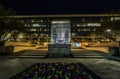 One Cowboy Way building exterior at night Royalty Free Stock Photo