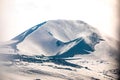 One of craters of volcano Etna in snow in winter, Sicily, Italy Royalty Free Stock Photo