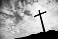 One cross on a hill Royalty Free Stock Photo