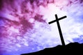 One cross on a hill Royalty Free Stock Photo