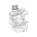 one crumpled clear plastic bottle isolated on white Royalty Free Stock Photo