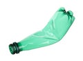 One crumpled plastic bottle isolated on white Royalty Free Stock Photo