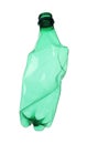 One crumpled plastic bottle isolated on white Royalty Free Stock Photo