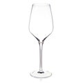 One crystal wine glass on white background