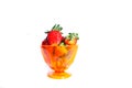 One cup of fresh sweet red strawberry`s Royalty Free Stock Photo