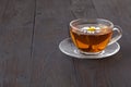 One cup of herbal camomile tea Royalty Free Stock Photo