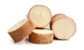 Chopped and whole cassava Royalty Free Stock Photo