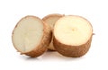 Chopped and whole cassava Royalty Free Stock Photo