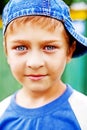 One cute kid with beautiful blue eyes Royalty Free Stock Photo