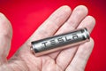 One cylindrical battery cells for Tesla electric vehicle, on pal