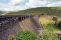 One of the dams in the summertime of the Elan valley of Wales. Royalty Free Stock Photo