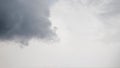 One dark gray cloud on pale grey sky panorama background