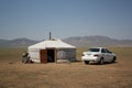 One day in my nomadic journey, unknown steppe, Tuv, Mongolia. Royalty Free Stock Photo