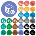 One day package delivery round flat multi colored icons Royalty Free Stock Photo