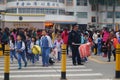 One day after school, students go out of the school gate Royalty Free Stock Photo