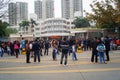 One day after school, students go out of the school gate Royalty Free Stock Photo