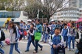 One day after school, students go out of the school gate Royalty Free Stock Photo