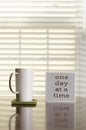 One day at a time coffee and tea inspiration Royalty Free Stock Photo