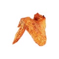 one deep fry chicken wing isolated on white Royalty Free Stock Photo