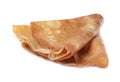 One delicious folded crepe isolated on white