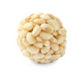 One delicious puffed rice ball isolated on white Royalty Free Stock Photo