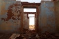 One of the dilapidated rooms of the hotel in the railway village called Putsonderwater in South Africa