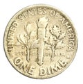 One Dime Coin of USA of 1946 Royalty Free Stock Photo