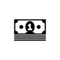 One Dollar Bank Note, Money, Currency Flat Vector Icon Royalty Free Stock Photo