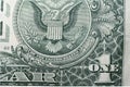 one dollar banknote extreme closeup american eagle Royalty Free Stock Photo