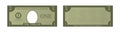 One dollar banknote template. US fake cash note.