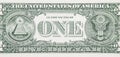 One Dollar Bill Back Close Up Royalty Free Stock Photo