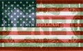 One dollar bill on the background of the USA flag